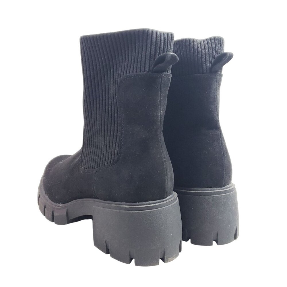No Boundaries Womens Size 10 Wide Black Chunky Sole Chelsea Boots - Picture 4 of 8